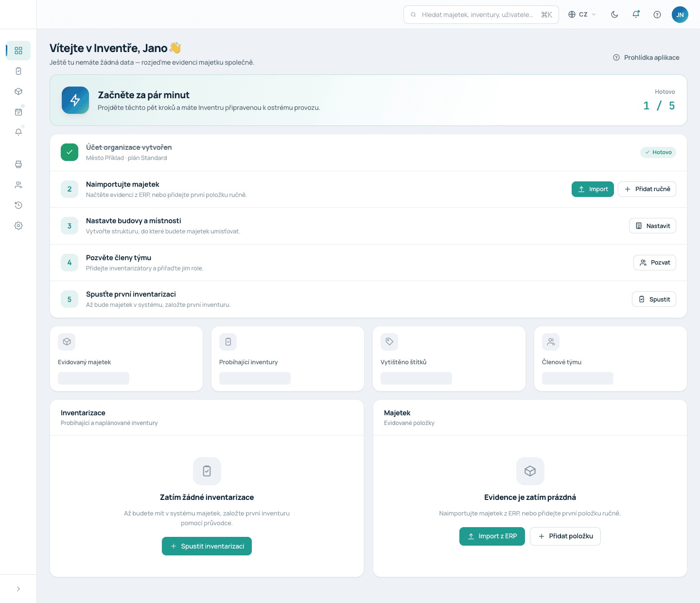 Snadný start – webový portál Inventra
